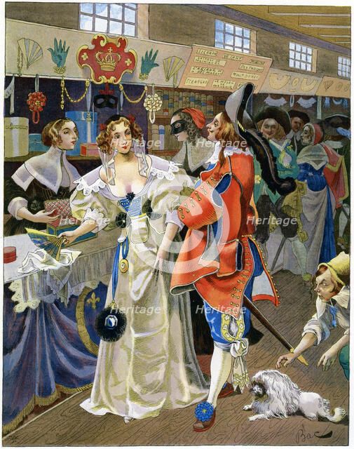 Les Galeries de Bois during the reign of Louis XIII, 17th century, c1870-1950. Artist: Ferdinand Sigismund Bac