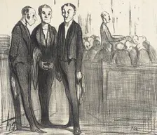Les Garçons en habit noir, 1855. Creator: Honore Daumier