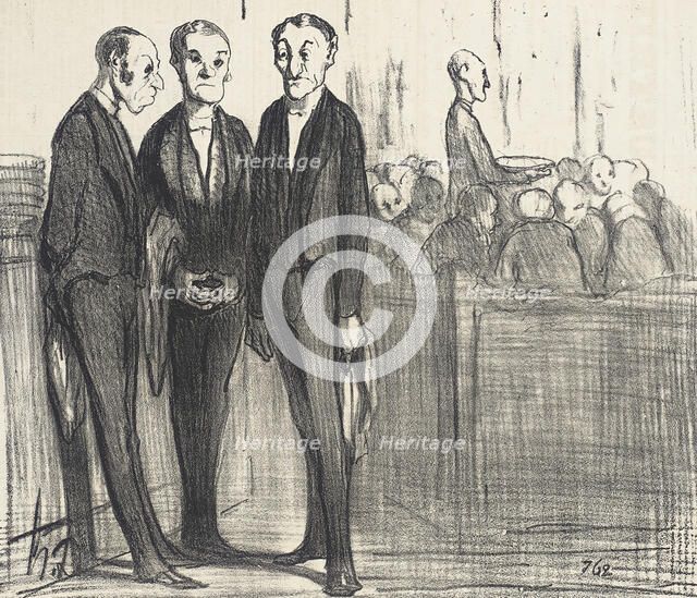 Les Garçons en habit noir, 1855. Creator: Honore Daumier.