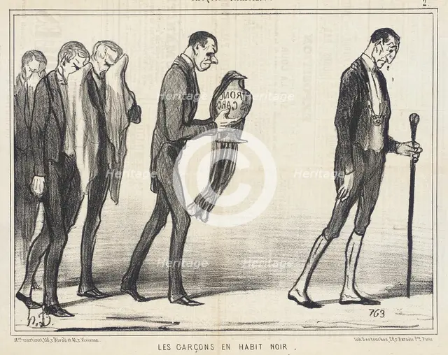 Les Garçons en habit noir, 1855. Creator: Honore Daumier.