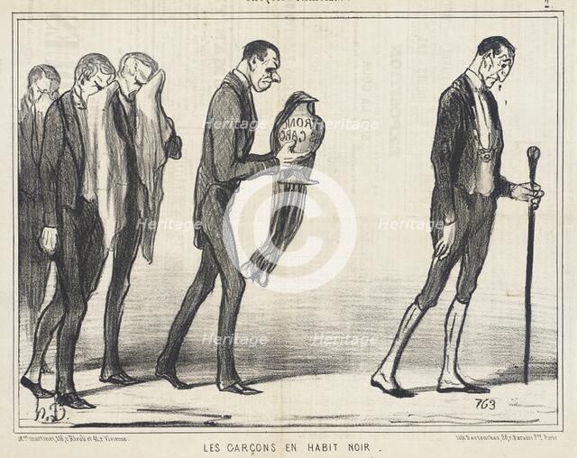 Les Garçons en habit noir, 1855. Creator: Honore Daumier.