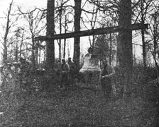 Les Gaz Allemands; une autre cloche, trouvee dans les decombres d'une eglise de village..., 1916. Creator: Unknown