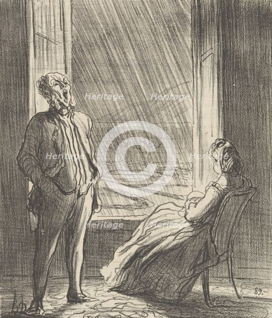 Les Gentilhommes Campagnards, 1864.  Creator: Honore Daumier.
