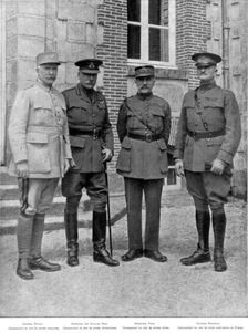 Les Grands Chefs Allies; les quatre commandants en chef, a l'issue d'une reunion au..., 1918. Creator: Unknown