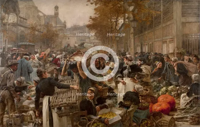 Les Halles, 1895. Creator: Leon-Augustin Lhermitte.