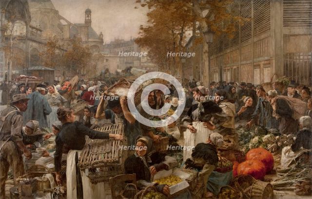 Les Halles, 1895. Creator: Leon-Augustin Lhermitte.