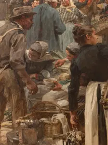 Les Halles, 1895. Creator: Leon-Augustin Lhermitte