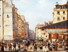 Les Halles, c1828. Creator: Giuseppe Canella