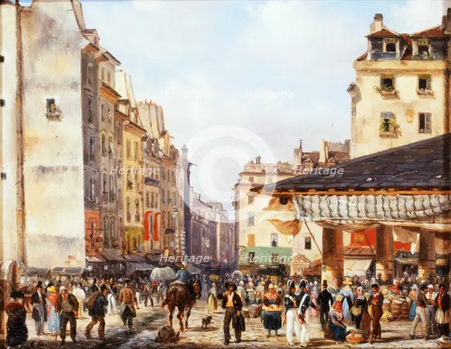 Les Halles, c1828. Creator: Giuseppe Canella.