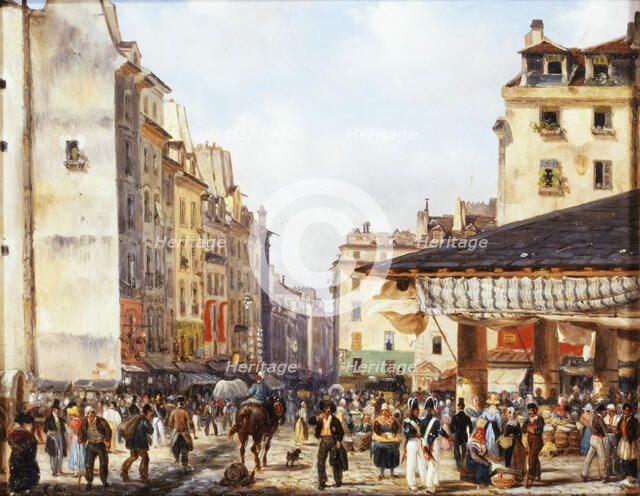 Les Halles, c1828. Creator: Giuseppe Canella.