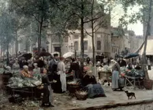 Les Halles, Paris Central Market' 1880. Artist: Gilbert Victor Gabriel