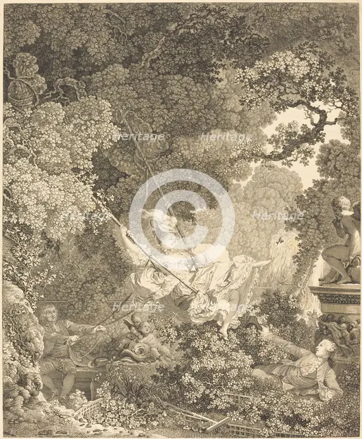 Les Hazards heureux de l'Escarpolette, probably 1782. Creator: Nicolas Delaunay.