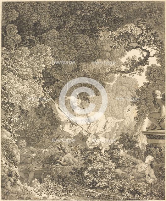 Les Hazards heureux de l'Escarpolette, probably 1782. Creator: Nicolas Delaunay.