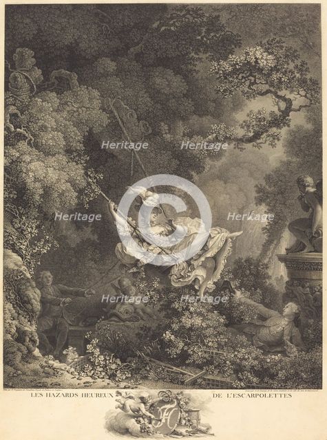 Les Hazards heureux de l'Escarpolette, probably 1782. Creator: Nicolas Delaunay.