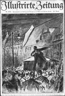 Les Heures d'Angoisse; Le "Grand Soir" en Allemagne, 31 Octobre 1918", 1918. Creator: Unknown