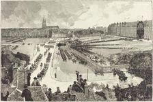 Les Honneurs militaires rendus à la Depouille mortelle de L'Amiral Courbet, 1885. Creator: Auguste Lepere