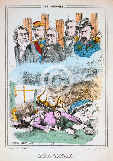 'Les Infames', Paris Commune, April 1871. Artist: Anon