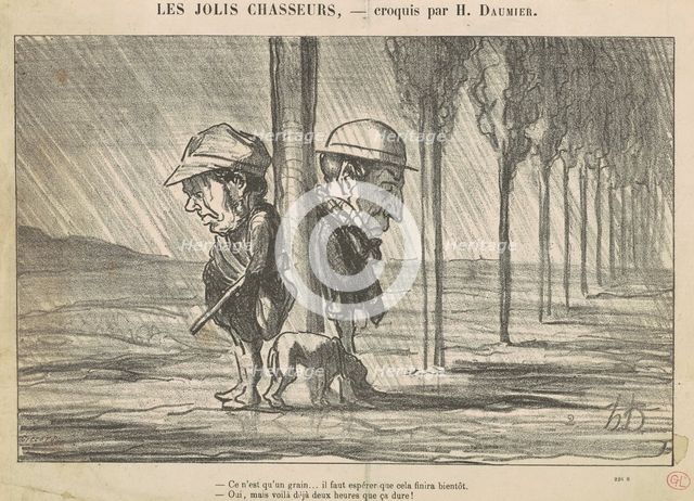 Les Jolis Chasseurs, 19th century. Creator: Honore Daumier.
