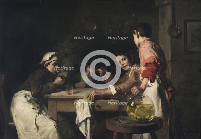 Les joueurs de cartes, c.1897. Creator: Claude Joseph Bail.