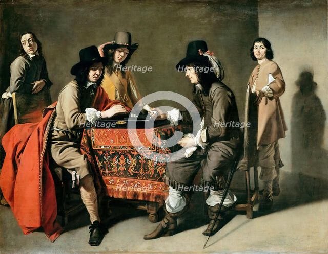 Les Joueurs de tric-trac (The Tric Trac players), c. 1655. Creator: Le Nain, Mathieu (1607-1677).