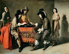 Les Joueurs de tric-trac (The Tric Trac players), c. 1655. Creator: Le Nain, Mathieu (1607-1677)