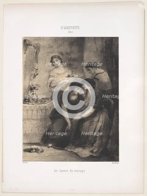 Les Larmes du veuvage, 1830-76., 1830-76. Creator: Narcisse Virgile Diaz de la Pena.