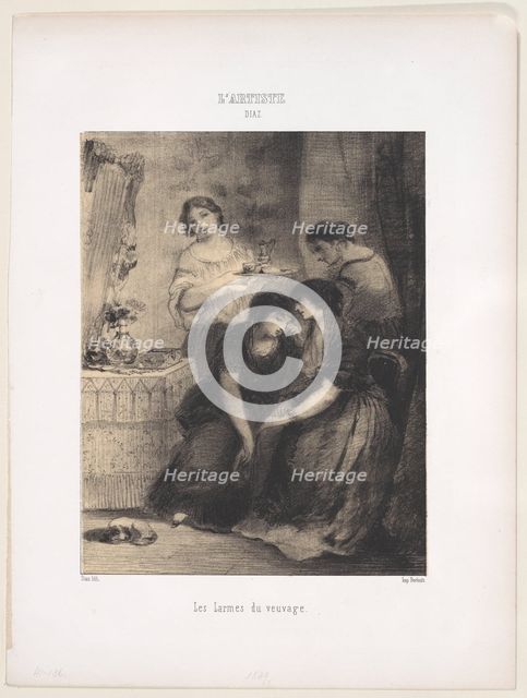 Les Larmes du veuvage, 1830-76., 1830-76. Creator: Narcisse Virgile Diaz de la Pena.