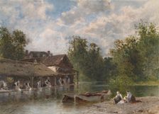 Les Lavandières (Washerwomen), 1870-1880. Creator: Eugène Cicéri (French, 1813-1890)