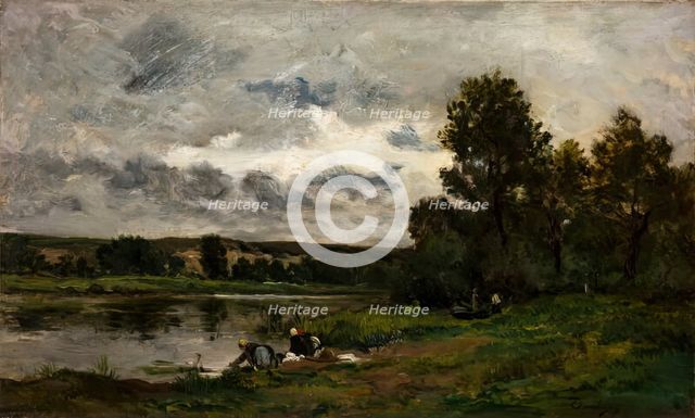 Les Laveuses, 1873. Creator: Charles Francois Daubigny.