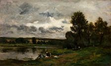 Les Laveuses, 1873. Creator: Charles Francois Daubigny