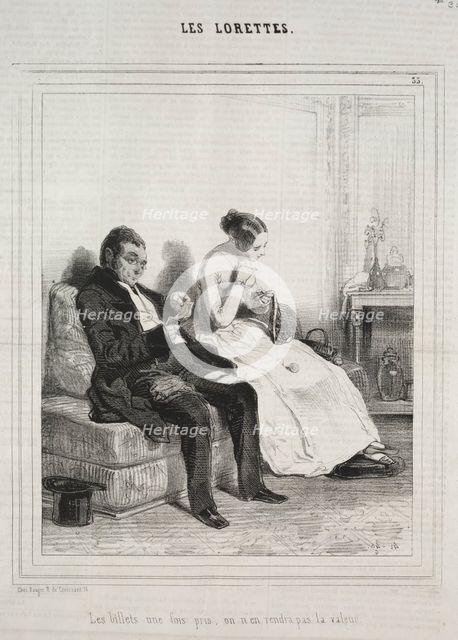 Les Lorettes, 1842. Creator: Paul Gavarni (French, 1804-1866).
