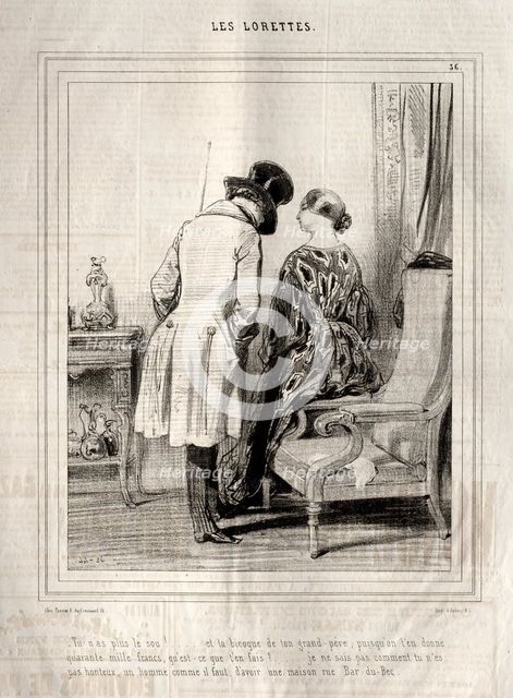 Les Lorettes, 1842. Creator: Paul Gavarni (French, 1804-1866).
