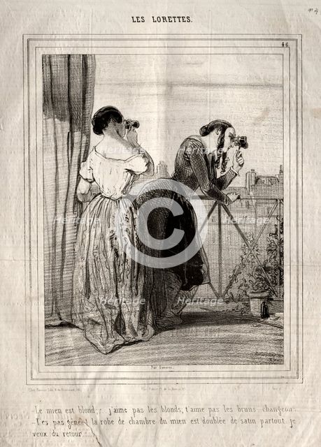 Les Lorettes, 1842. Creator: Paul Gavarni (French, 1804-1866).