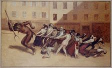 Les Parisiens tirant le diable par la queue, c1920. Creator: Jean Veber