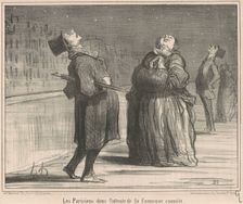 Les Parisiens dans l'attente de le ..., 19th century. Creator: Honore Daumier