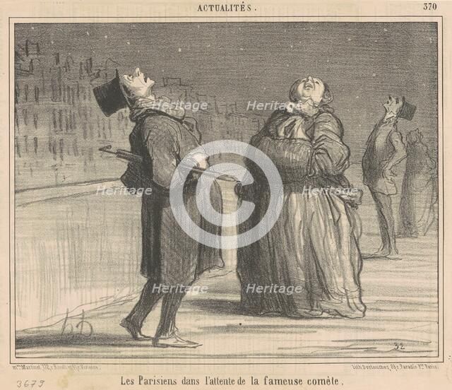 Les Parisiens dans l'attente de la fameuse comète, 19th century.  Creator: Honore Daumier.