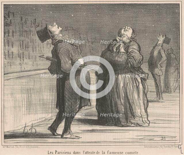 Les Parisiens dans l'attente de le ..., 19th century. Creator: Honore Daumier.