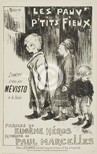 Les Pauv' P'tits Fieux, 1892. Creator: Theophile Alexandre Steinlen.
