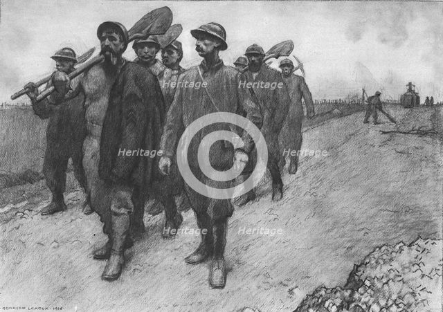 'Les peperes de la route', 1916. Creator: Georges Leroux.