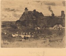 Les Petites Chaumières (Thatched Cottages--Small Plate), 1878. Creator: Felix Hilaire Buhot