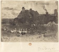 Les Petites Chaumières (Thatched Cottages--Small Plate), 1878. Creator: Felix Hilaire Buhot