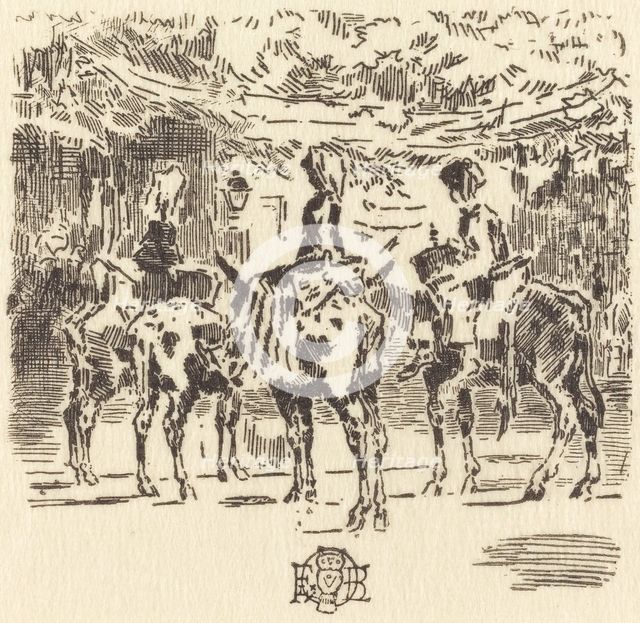 Les Petits Anes de Luchon, 1873. Creator: Felix Hilaire Buhot.
