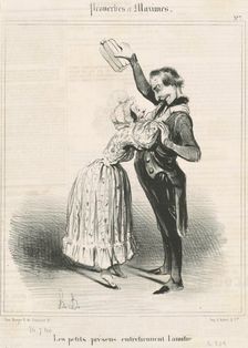 Les petits présens entretiennent l'amitié, 19th century. Creator: Honore Daumier