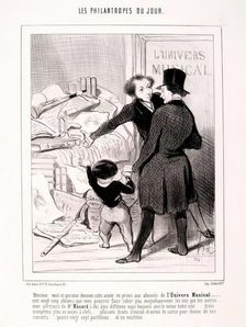 Les Philantropes du Jour. Monsieur voici que nous donnons cette année... 1845. Creator: Honore Daumier