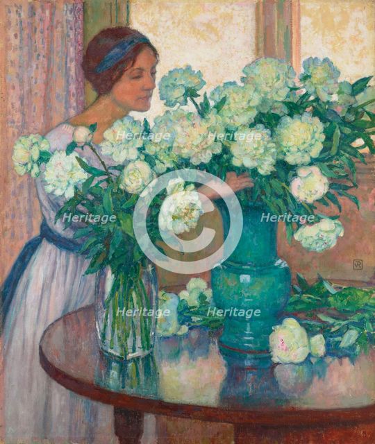 Les Pivoines blanches (White peonies). Creator: Rysselberghe, Théo van (1862-1926).