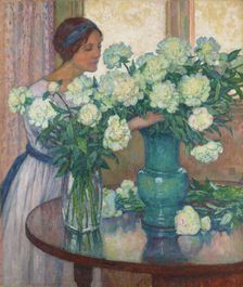 Les Pivoines blanches (White peonies). Creator: Rysselberghe, Théo van (1862-1926)