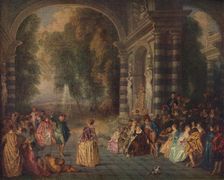 Les Plaisirs du Bal (Le Bal Champetre) c1717. Artist: Jean-Antoine Watteau
