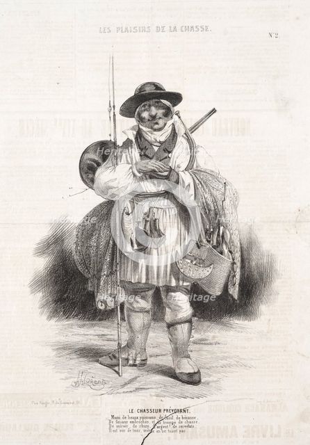 Les Plaisirs de la chasse: Le Chasseur prévoyant, 1842. Creator: Alade Joseph Lorentz (French, 1813-after 1858).