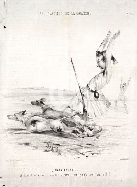 Les Plaisirs de la chasse: Maladresse, 1842. Creator: Alade Joseph Lorentz (French, 1813-after 1858).