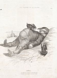 Les Plaisirs de la chasse: Sommeil, 1842. Creator: Alade Joseph Lorentz (French, 1813-after 1858)